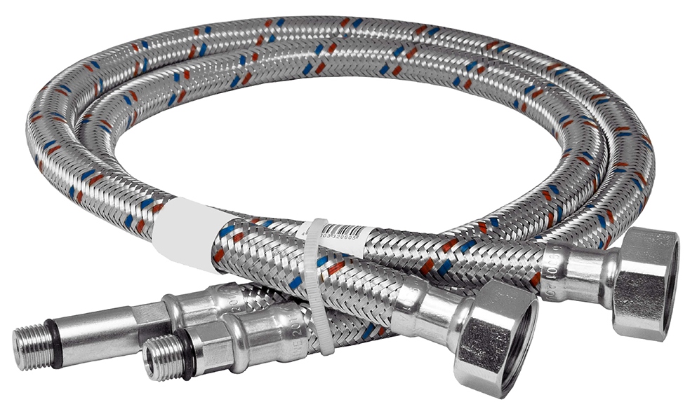 Подводка для смесителя KRAFTECO M10 × 1/2″, 100 см, пара