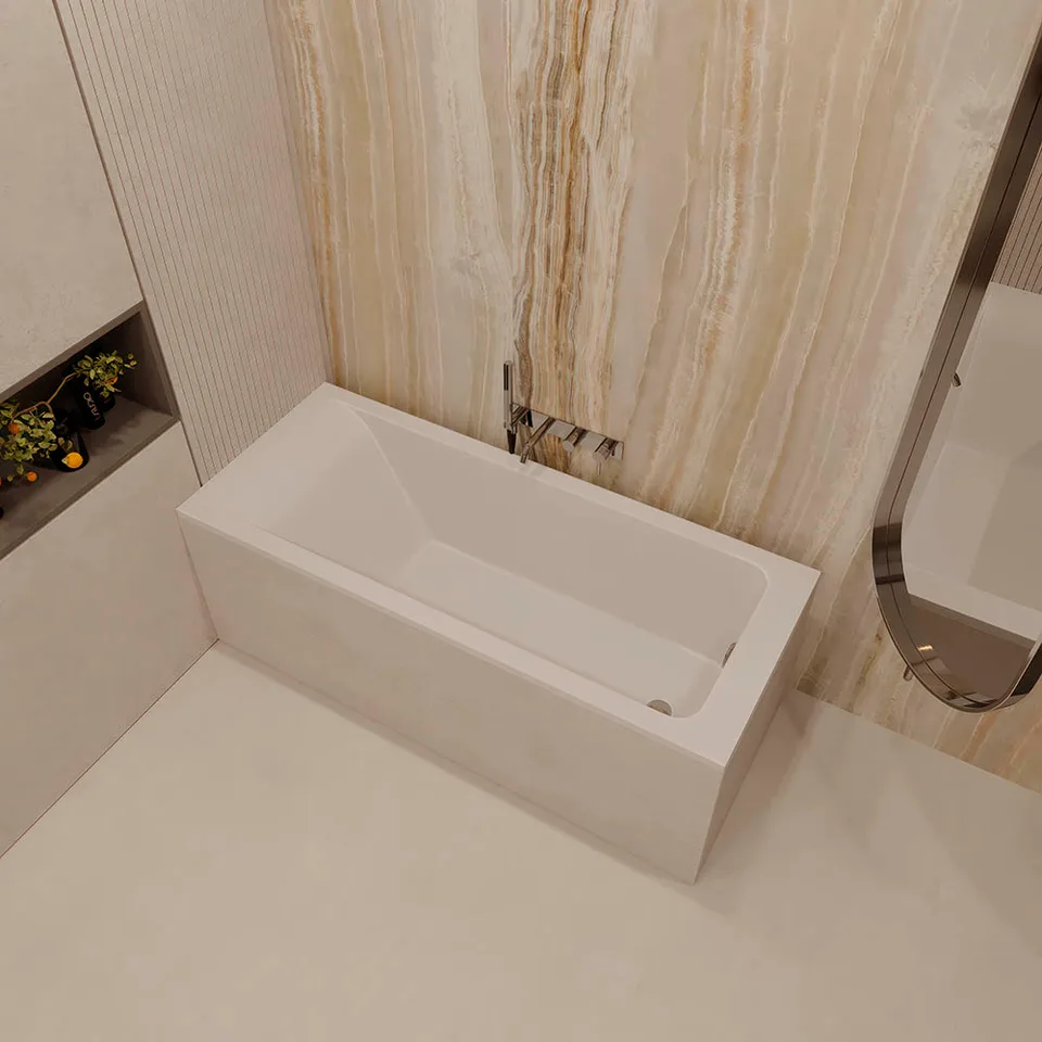 Ванна из искусственного камня Veconi SOLITA 150×70 см, белая матовая