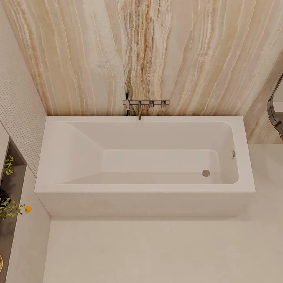 Ванна из искусственного камня Veconi SOLITA 150×70 см, белая матовая