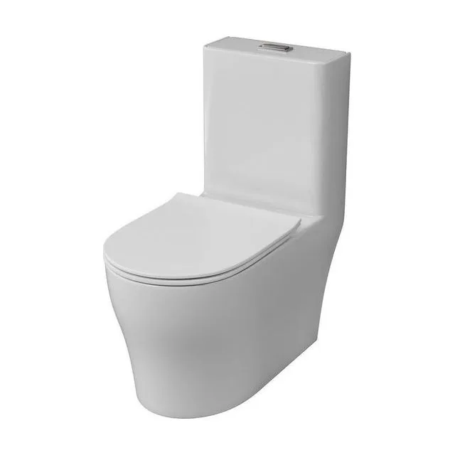 Унитаз напольный Grossman Classic GR-4488SQ (700х375х780) безободковый,белый,моноблок с тонкой крышкой,микролифт,смыв торнадо,1 мест