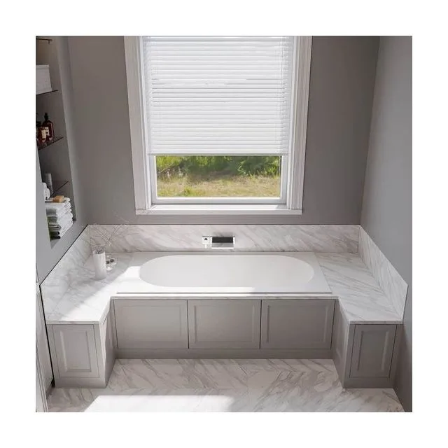 Ванна из искусственного камня Veconi STAMPO Slim 170×75 см, белая глянцевая