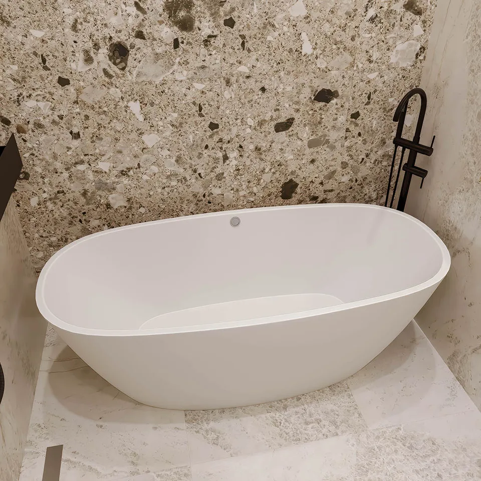 Ванна из искусственного камня Veconi IMPERIA 160×75 см, белая матовая