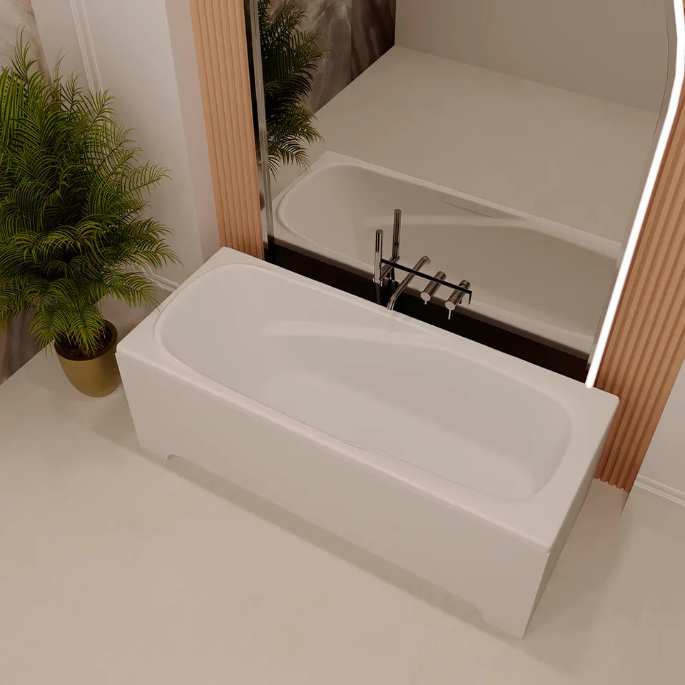 Ванна из искусственного камня Veconi FRESCA 170×70 см, белая глянцевая