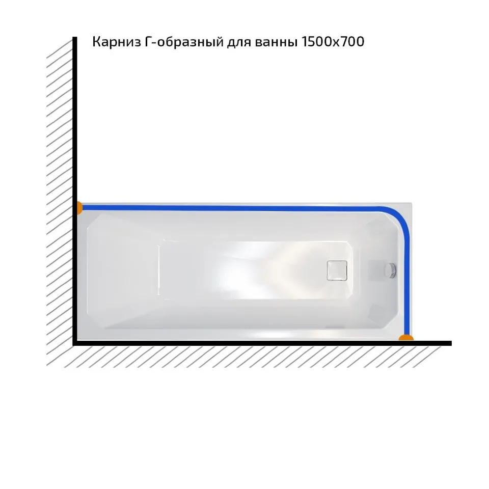 Карниз угловой 150×70 см