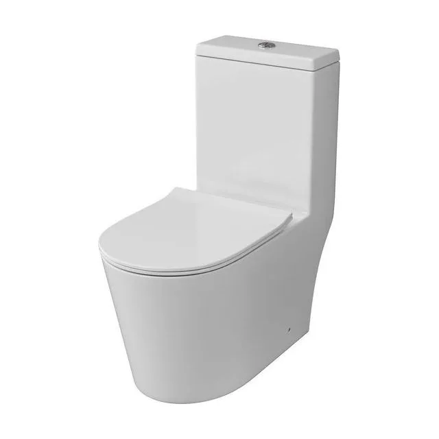 Унитаз напольный Grossman Classic GR-4487SQ (690х360х790) безободковый,белый,моноблок с тонкой крышкой,микролифт,смыв торнадо,1 место
