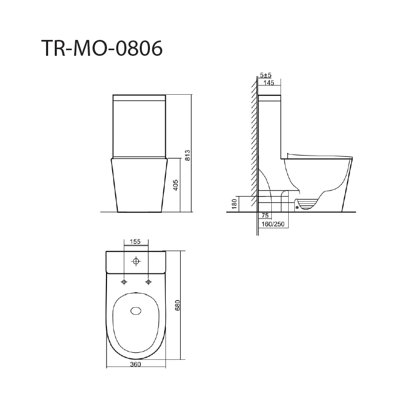 Унитаз моноблок, торнадо 0806 67×38 см