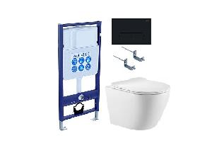 Инсталляция Aquateck Standart 50 + Унитаз подвесной Тритон VO-1832 + Кнопка смыва черная