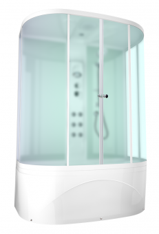 Душевая кабина Domani Spa Neat Slim с электрикой, высокий поддон 1500x810x2190 (бел. стенки, сатин мат. стекла) DS01NS158HWM10 Официальный дилер  Душевая кабина Domani Spa Neat Slim с электрикой, высокий поддон 1500x810x2190 (бел. стенки, сатин мат. стекла) DS01NS158HWM10 Официальный дилер