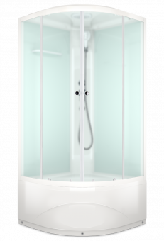 Душевая кабина Domani Spa Delight Slim 110 без электрики, высокий поддон 1000x1000x2180 (бел. стенки, сатин мат. стекла) DS01DS110HWM00 