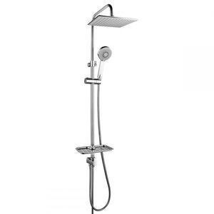 Душевой гарнитур Lemark LM8803C с регулируемой высотой штанги и верхней душевой лейкой "Тропический дождь"
