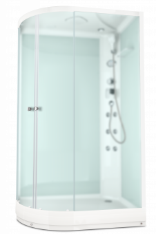 Душевая кабина Domani Spa Delight high Slim 128R с электрикой, низкий поддон 1200x800x2190 (бел. стенки, сатин. мат. стекла) DS01DS128RLWM10  Душевая кабина Domani Spa Delight high Slim 128R с электрикой, низкий поддон 1200x800x2190 (бел. стенки, сатин. мат. стекла) DS01DS128RLWM10