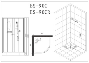 Душевая кабина Esbano ESKL90CR 90х90х210 с Led освещением Душевая кабина Esbano ESKL90CR 90х90х210 с Led освещением