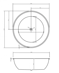 Акриловая ванна ABBER AB9279MB 150х150 черная матовая Акриловая ванна ABBER AB9279MB 150х150 черная матовая