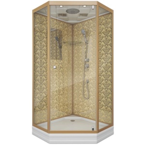 Душевая кабина Niagara Luxe NG-7702DG 100х100х210 L/R стенки золото Душевая кабина Niagara Luxe NG-7702DG 100х100х210 L/R стенки золото