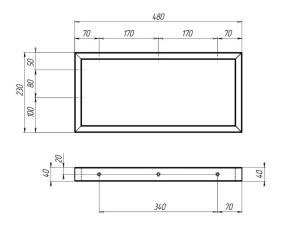 Тумба с раковиной 1Marka Grunge Loft 80П 1в.я дуб вотан (с отверстиями) (раковина Ringo 53*34 Cut)