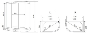 Душевая кабина Timo Eco TE-0702 L 120х80х218 Душевая кабина Timo Eco TE-0702 L 120х80х218