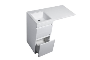 Тумба с раковиной Style Line Даллас 100 L Люкс напольная белая под стиральную машину