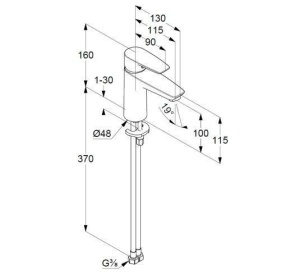 Смеситель Kludi Pure&Solid 342920575 для раковины