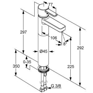 Смеситель Kludi Zenta 382560575 для раковины