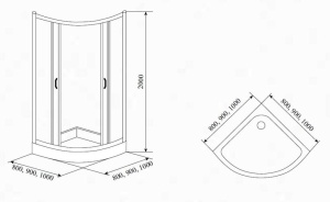 Душевой уголок Timo TL-9001 Fabric Glass 90*90*200 с поддоном Душевой уголок Timo TL-9001 Fabric Glass 90*90*200 с поддоном