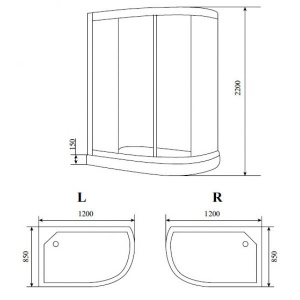 Душевая кабина Timo Standart T-1102 R 120х85х220 Душевая кабина Timo Standart T-1102 R 120х85х220