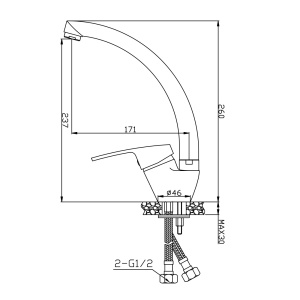 Смеситель для кухни AVRORA Sky AV4021 с высоким