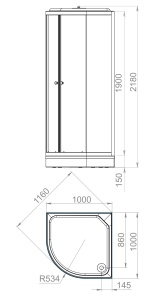 Душевая кабина Domani-Spa Delight Slim 110  матовые  размер:100х100 см  Душевая кабина Domani-Spa Delight Slim 110  матовые  размер:100х100 см