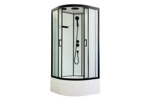 Душевая кабина FATO RB 100CK-М-BL (рифленое) 100х100х215 черный профиль Душевая кабина FATO RB 100CK-М-BL (рифленое) 100х100х215 черный профиль