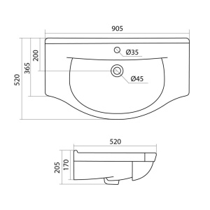 Тумба с раковиной Style Line Эко Стандарт №26 90