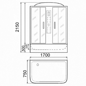 Душевая кабина Parly Classic CNE170 170х75х215 Душевая кабина Parly Classic CNE170 170х75х215