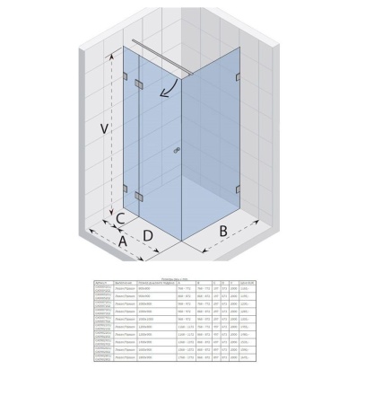 Душевой уголок Riho Scandic M203 180*90*200 L без поддона