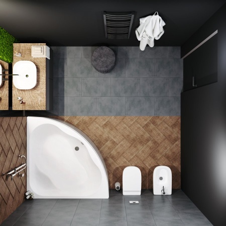 Акриловая  ванна 1ACReal Moscow Тритон Москва 150х150 комплект с экраном 