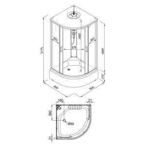 Душевая Кабина Тритон  Лайн 90*90 В средний поддон 