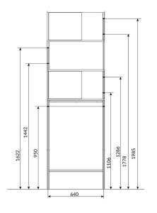 Шкаф 1Marka Grunge Loft 66*200 дуб вотан для установки над стиральной машиной