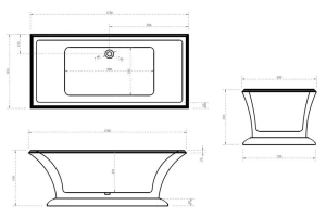 Акриловая ванна ABBER AB9238 170х80 Акриловая ванна ABBER AB9238 170х80
