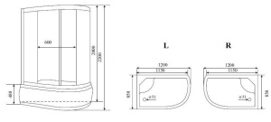Душевая кабина Timo Lux T-7720 R 120*85*220 с эл  Душевая кабина Timo Lux T-7720 R 120*85*220 с эл