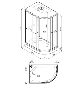 Душевая кабина Triton Коралл Лайт А 120х80  левая низкий поддон  Душевая кабина Triton Коралл Лайт А 120х80  левая низкий поддон