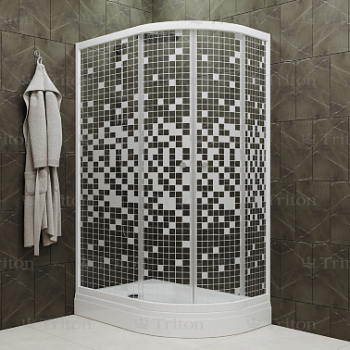 Душевое Ограждение Коралл 120*80 А Левое низкий поддон стекло мозаика Душевое Ограждение Коралл 120*80 А Левое низкий поддон стекло мозаика