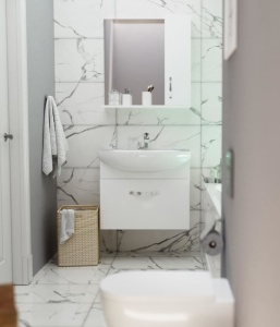 Тумба с раковиной 1Marka Вита 65П белый глянец