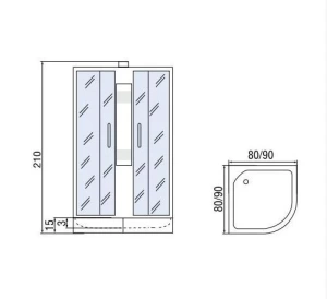 Душевая кабина River Nara Light БК 80/15 МТ 80х80х210 Душевая кабина River Nara Light БК 80/15 МТ 80х80х210