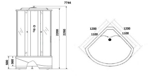 Душевая кабина Niagara Luxe NG-7744G 120х120х225 Душевая кабина Niagara Luxe NG-7744G 120х120х225