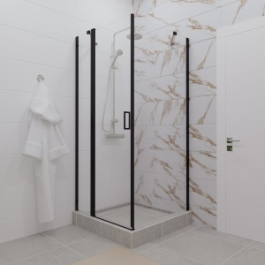 Душевой уголок "Йота-Блэк", без поддона 900x900x1900 Душевой уголок "Йота-Блэк", без поддона 900x900x1900