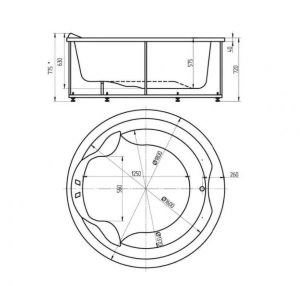 Акриловая ванна Aquatek Аура 180х180 полный комплект 