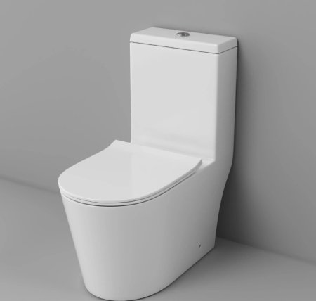 Унитаз напольный Grossman Classic GR-4487SQ (690х360х790) безободковый,белый,моноблок с тонкой крышкой,микролифт,смыв торнадо,безободковый