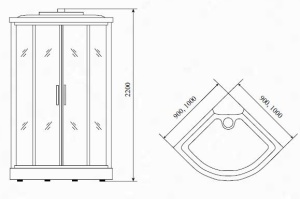 Душевая кабина Timo Standart Т-6609 Black 90х90х220 Душевая кабина Timo Standart Т-6609 Black 90х90х220