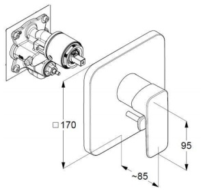 Смеситель Kludi Pure&Style 406500575 для ванны и душа скрытый монтаж