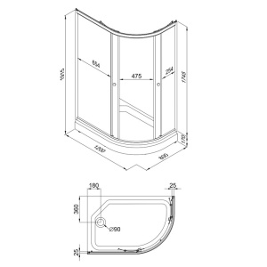 Душевой уголок "Коралл" Левый, средний поддон 1200x800x2055 Душевой уголок "Коралл" Левый, средний поддон 1200x800x2055