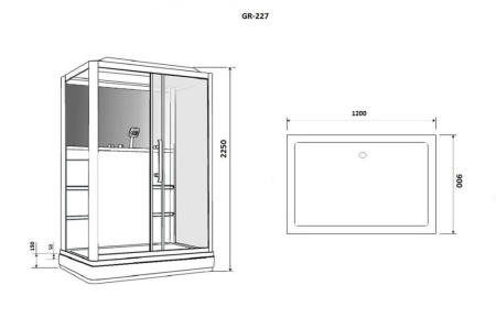 Душевая кабина Grossman GR227R 120х90х225