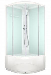 Душевая кабина Domani Spa Delight Slim 110 без электрики, высокий поддон 1000x1000x2180 (бел. стенки, сатин мат. стекла) DS01DS110HWM00  Душевая кабина Domani Spa Delight Slim 110 без электрики, высокий поддон 1000x1000x2180 (бел. стенки, сатин мат. стекла) DS01DS110HWM00