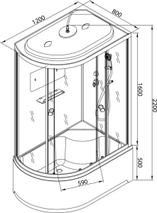 Душевая кабина AvaCan D120SR 120х80х220 с электрикой